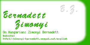 bernadett zimonyi business card